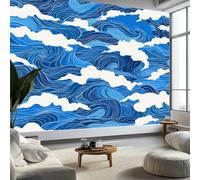 Murales de Pared Arte Ondulatorio Rayas Papel Tapiz, Estilo Japonés Murales de Pared Decorativos para Sala de Estar y Dormitorio (220gsm Tela No Tejida Premium, 350 x 256 cm (W x H))