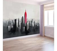 Murales de pared con escena de arquitectura de la ciudad, papel pintado fotográfico no tejido, papel pintado fotográfico blanco y negro para sala de estar, dormitorio, baño, papel pintado fotográfico