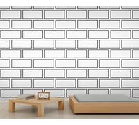 Murales de pared de ladrillo, papel tapiz geométrico Art Deco en blanco y negro, papel tapiz rectangular arquitectónico para dormitorio, sala de estar, sofá, fondo de TV, póster de pared grande, 500 x
