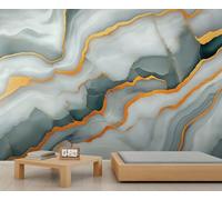 Murales de pared de mármol europeo, mural abstracto moderno de gran tamaño, papel pintado de lujo con textura de mármol para dormitorio, papel pintado contemporáneo - 350x254cm (no autoadhesivo)