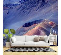 Murales de pared de tamaño personalizado, colorido paisaje de cráter volcánico, pendiente de montaña, vista escénica de la naturaleza, tela de pared autoadhesiva (sin PVC), papel tapiz grande