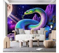 Murales de pared de tamaño personalizado, tela autoadhesiva de nebulosa cósmica de serpiente de fantasía (sin PVC), papel tapiz fotográfico grande extraíble para sala de estar, dormitorio, oficina