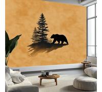 Murales de Pared Desgastado Textura Pinos Osos Pardos Papel Tapiz, Estilo Vintage Murales de Pared Decorativos para Sala de Estar y Dormitorio (220gsm Tela No Tejida Premium, 300 x 210 cm (W x H))