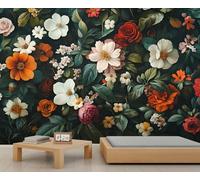 Murales de pared florales, mural de flores de primavera, papel tapiz grande pastoral para sala de estar, mural de pared floral, 150 x 105 cm (no se despega)