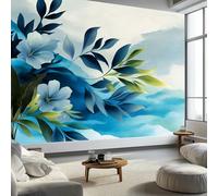 Murales de Pared Flores Tropicales y Hojas Papel Tapiz, Acuarela Sencilla Murales de Pared Decorativos para Sala de Estar y Dormitorio (220gsm Tela No Tejida Premium, 500 x 280 cm (W x H))