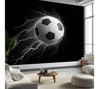Murales de Pared Fútbol Relámpagos Papel Tapiz, Realismo Murales de Pared Decorativos para Sala de Estar y Dormitorio (220gsm Tela No Tejida Premium, 250 x 175 cm (W x H))