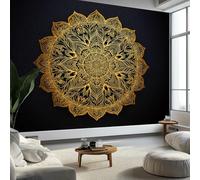 Murales de Pared Mandala Simetría Flores Arte de Pared Estilo Artístico Papel Tapiz Fotográfico para Sala de Estar, Dormitorios, Papel Premium 500 x 280 cm (W x H) Tapiz Fotográfico Efecto 3D