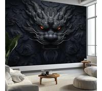 Murales de Pared Muro Piedra Abstracto Dragón Chino Arte de Pared Arte Oriental Papel Tapiz Fotográfico para Sala de Estar, Dormitorios, Papel Premium 450 x 315 cm (W x H) Tapiz Fotográfico Efecto 3D