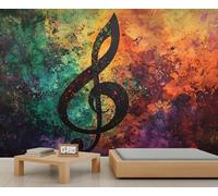 Murales de pared musicales, murales de notas de graffiti, papel pintado para amantes de la música para sala de estar, dormitorio, oficina, hotel, bar, decoración de techo, 200 x 140 cm
