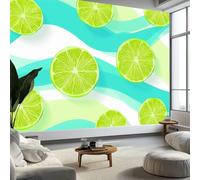Murales de Pared Ola Fruta Limón Arte de Pared Minimalismo Papel Tapiz Fotográfico para Sala de Estar, Dormitorios, Papel Premium 500 x 280 cm (W x H) Tapiz Fotográfico Efecto 3D