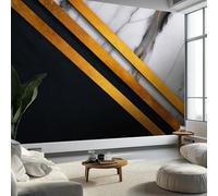 Murales de Pared Rayas Geométricas Mármol Arte de Pared Elegante y Lujoso Papel Tapiz Fotográfico para Sala de Estar, Dormitorios, Papel Premium 450 x 315 cm (W x H) Tapiz Fotográfico Efecto 3D