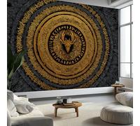 Murales de símbolos vikingos de fantasía, papel pintado fotográfico negro, murales de pared no tejidos para decoración de dormitorio, sala de estar, 200 x 140 cm, fondo de habitación de niños (no