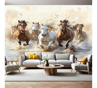 Murales Decorativos Pared Animales un grupo de caballos Papel Pintado 450x315 cm Póster Gigante de Pared Tejido no Tejido Papel de Parede Panorámico Dormitorios Salón Hotel Fondo de TV