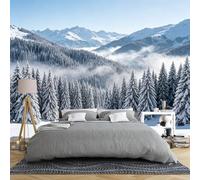 Murales Decorativos Pared Mural De Pared Con Diseño De Bosque De Montaña Nevada 100 × 70 Cm Mural De Pared Grande Con Paisaje Natural Para Dormitorio Y Sala De Estar Papel Pintado No Tejido Con D