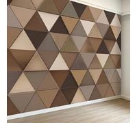 Murales fotográficos modernos personalizados, 500 x 280 cm, papel tapiz extraíble con bloques de colores geométricos, color marrón oscuro, decoración del hogar, cubierta de arte de pared para sala de