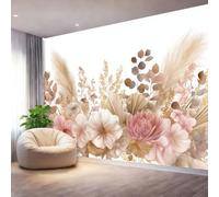 Murales Papel pintado fotográfico, 200 x 140 cm Grande Papel pintado No Tejido Con Color Claro Patrón - Acuarela Floral Junco Póster Efecto 3D Murales Decoración Para Dormitorio Salón