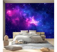 Murales Papel pintado fotográfico, 250 x 175 cm Grande Papel pintado No Tejido Con Azul Oscuro Patrón - Galaxia Universo Estrella Póster Efecto 3D Murales Decoración Para Dormitorio Salón