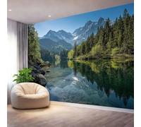 Murales Papel pintado fotográfico, 300 x 210 cm Grande Papel pintado No Tejido Con Vistoso Patrón - Naturaleza Montañas Lagos Bosques Póster Efecto 3D Murales Decoración Para Dormitorio Salón