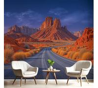 Murales Papel Pintado Salon Desierto Paisaje, Carreteras Monument Valley 300Anx210Al cm Fotomurales 3D No Tejido Papel Tapiz Fotográfico Decorativos Murales Dormitorio Oficina Hotel