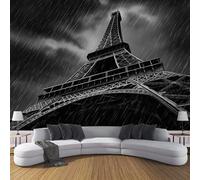 Murales Papel Pintado Salon Escena De Tormenta, 300 × 210 Cm Fotomurales 3D Torre Eiffel Tejido Seda Papel Tapiz Fotográfico Decorativos Murales Dormitorio,Negro Carbón