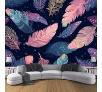 Murales Papel Pintado Salon Estilo Artístico 350 × 256 Cm Fotomurales 3D Plumas Bohemias Tejido Papel Tapiz Fotográfico Decorativos Murales Dormitorio Oficina Hotel,Marina De Guerra