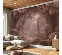 Murales Papel Pintado Salon Fantasía Paisaje., Luz Del Sol Niebla Bosque 150Anx105Al cm Fotomurales 3D No Tejido Papel Tapiz Fotográfico Decorativos Murales Dormitorio Oficina Hotel
