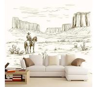 Murales Papel Pintado Salon Paisaje retro del oeste 250x175 cm Fotomurales 3D Tejido No Tejido Papel Tapiz Fotográfico Decorativos Murales Dormitorio Oficina Hotel