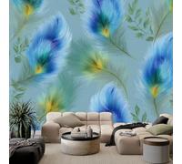 Murales Papel Pintado Salon Pluma abstracta 350x256 cm Fotomurales 3D Tejido No Tejido Papel Tapiz Fotográfico Decorativos Murales Dormitorio Oficina Hotel