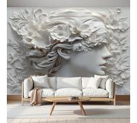 Murales Papel Pintado Salon Relieve, Corona Mujer 250Anx175Al cm Fotomurales 3D No Tejido Papel Tapiz Fotográfico Decorativos Murales Dormitorio Oficina Hotel