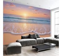 Murales Papel Pintado Salon Sol Playa, Playa Puesta De Sol 250Anx175Al cm Fotomurales 3D No Tejido Papel Tapiz Fotográfico Decorativos Murales Dormitorio Oficina Hotel