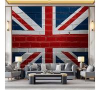 Murales Papel Pintado Salon Viejo Muro De Ladrillos Bandera Nacional 250x175 cm Fotomurales 3D Tejido No Tejido Papel Tapiz Fotográfico Decorativos Murales Dormitorio Oficina Hotel
