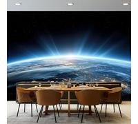 Murales Salon Papel Pintado 400 x 280 cm - Fotografía Espacio Horizonte Estrellas Papel Pintado Mural No Tejido para Dormitorio, Fotográfico Decorativos de Paredes Vistoso Murales