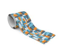 Muralo Cenefa Adhesiva Ladrillos Azules - 10x300 cm | Friso decorativo adhesivo para habitación infantil, impresión de alta resolución, resistente, lavable y fácil de aplicar