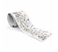 Muralo - Cenefa autoadhesiva - Cenefa de papel pintado para pared - Decoración para paredes, muebles, techos, papel pintado, revestimientos de pared, puertas - flores de acuarela - diámetro de 10 cm x