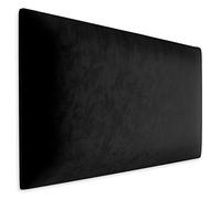 Muralo Cojín de pared de terciopelo de tela, panel tapizado para dormitorio, salón, cama, tapizado de pared, cabecero de cama, moderno de lujo acolchado, panel acolchado (60 cm x 40 cm, negro)