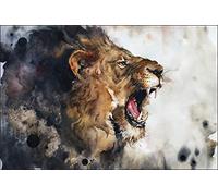 Muralo Papel pintado fotográfico con diseño de animales, 240 x 360 cm, papel pintado para pared, diseño moderno de animales salvajes, león, salón, dormitorio, mural XXL