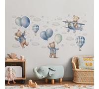 Muralo Vinilo Decorativo Ositos y Globos - 120x60 cm