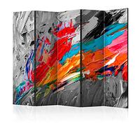murando Biombo Abstracto 225x172 cm de Impresion Bilateral en el Lienzo de TNT Decoracion Foto Biombo de Madera con Imagen Impresa Home Office Separador Gris Acuarela a-B-0018-z-c