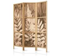 murando - Biombo Hojas Sepia 135x172 cm 3 Paneles biombo Separador de ambientes biombos separadores Paneles japoneses Paneles Decorativos b-H-10115-bh-e