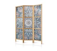 murando - Biombo Mandala 135x171 cm - 3 Paneles Lienzo de Tejido no Tejido Tela sintética Separador Madera Design de Moda Hecho a Mano Deco Home Office Japón - p-C-0010-z-b