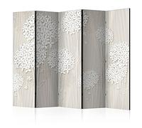 murando BIOMBO XXL Flores 225x172 cm de Impresion Unilateral en el Lienzo de TNT Foto Biombo Decorativo para Interiores Beige Blanco b-B-0278-z-c