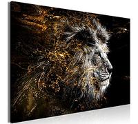 murando Cuadro Acústico león 120x80 cm espuma acústica absorbe el sonido aislamiento lienzo de 1 pieza Impresión Artística Decoración de Pared retrato Animal negro Abstracto g-C-0351-b-a