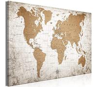 murando Cuadro Acústico Mapa del mundo 120x80 cm espuma acústica absorbe el sonido aislamiento lienzo de 1 pieza Decoración de Pared Abstracto World Map Vintage k-C-10001-b-a
