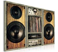 murando Cuadro Acústico música Vintage Vendimia 90x60 cm espuma acústica absorbe el sonido aislamiento lienzo de 3 piezas Impresión Artística Decoración de Pared i-B-0018-b-e