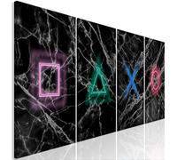 murando Cuadro Acústico para jugadores Consola 160x60 cm espuma acústica absorbe el sonido aislamiento lienzo de 4 piezas Decoración de Pared negro gris i-A-0140-b-i