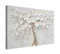 murando - Cuadro De Arte Árbol de flores blancas Glamour Gold - 60x40 cm