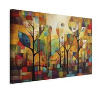 murando - Cuadro De Arte Inspirado en el Bosque de colores de Gustav Klimt - 120x80 cm - 1 pieza - AI - Cuadro Lienzo Habitacion Matrimonio - Naturaleza - a-B-10078-b-a