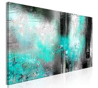 murando - Cuadro en Lienzo Abstracto 150x50 cm 1 pieza - Impresión en material tejido no tejido cuadros decoracion salon modernos lienzos decorativos dormitorios - Turquesa Gris Negro a-A-0429-b-a