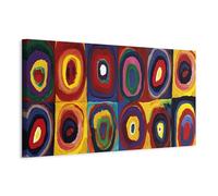 murando Cuadro en Lienzo Abstracto 90x30 cm Impresión de 1 Pieza Material Tejido no Tejido Impresión Artística Imagen Gráfica Decoracion de Pared círculos colores a'la Wassily Kandinsky l-A-10011-b-a