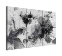 murando Cuadro en Lienzo Abstracto 90x60 cm Impresión de 3 Piezas Material Tejido no Tejido Impresión Artística Imagen Gráfica Decoracion de Pared Manchas de color negro blanco a-A-10009-b-b